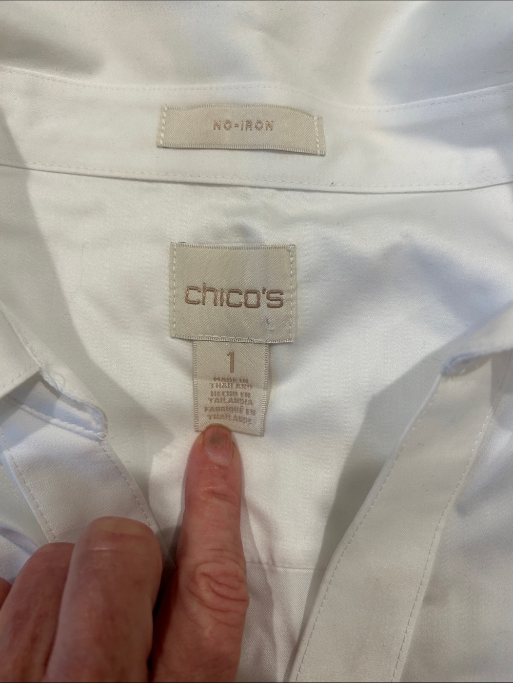 Chico's White Button-Front Collared Dress Shirt - Picture 2 of 6